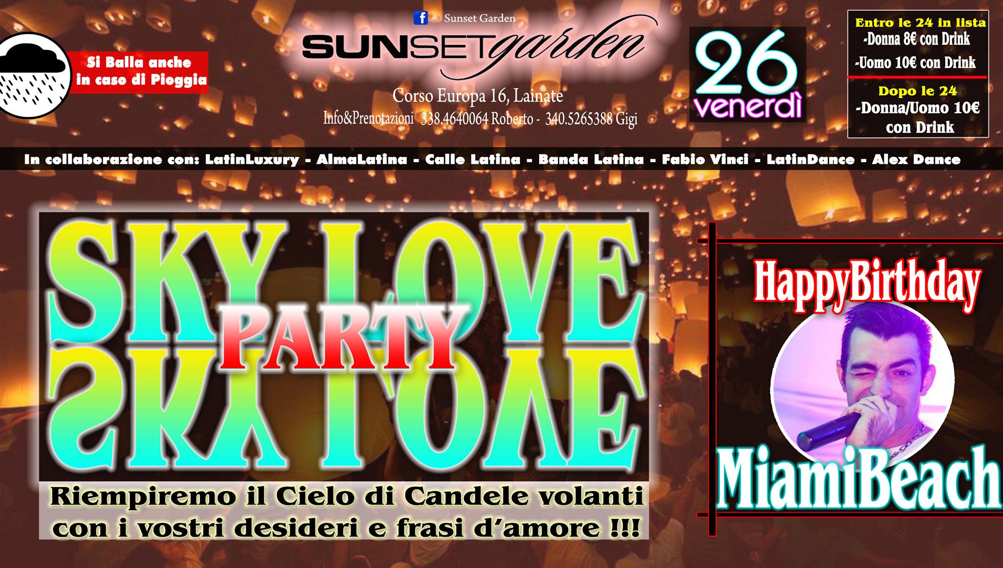 SUNSETDì il VENERDì LATINO @ Sunset Garden
