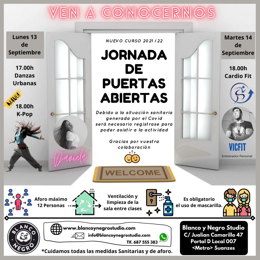 Jornada de Puertas Abiertas. Clases de Hip Hop, K - Pop y Cardio Fit. Ven a Conocernos.