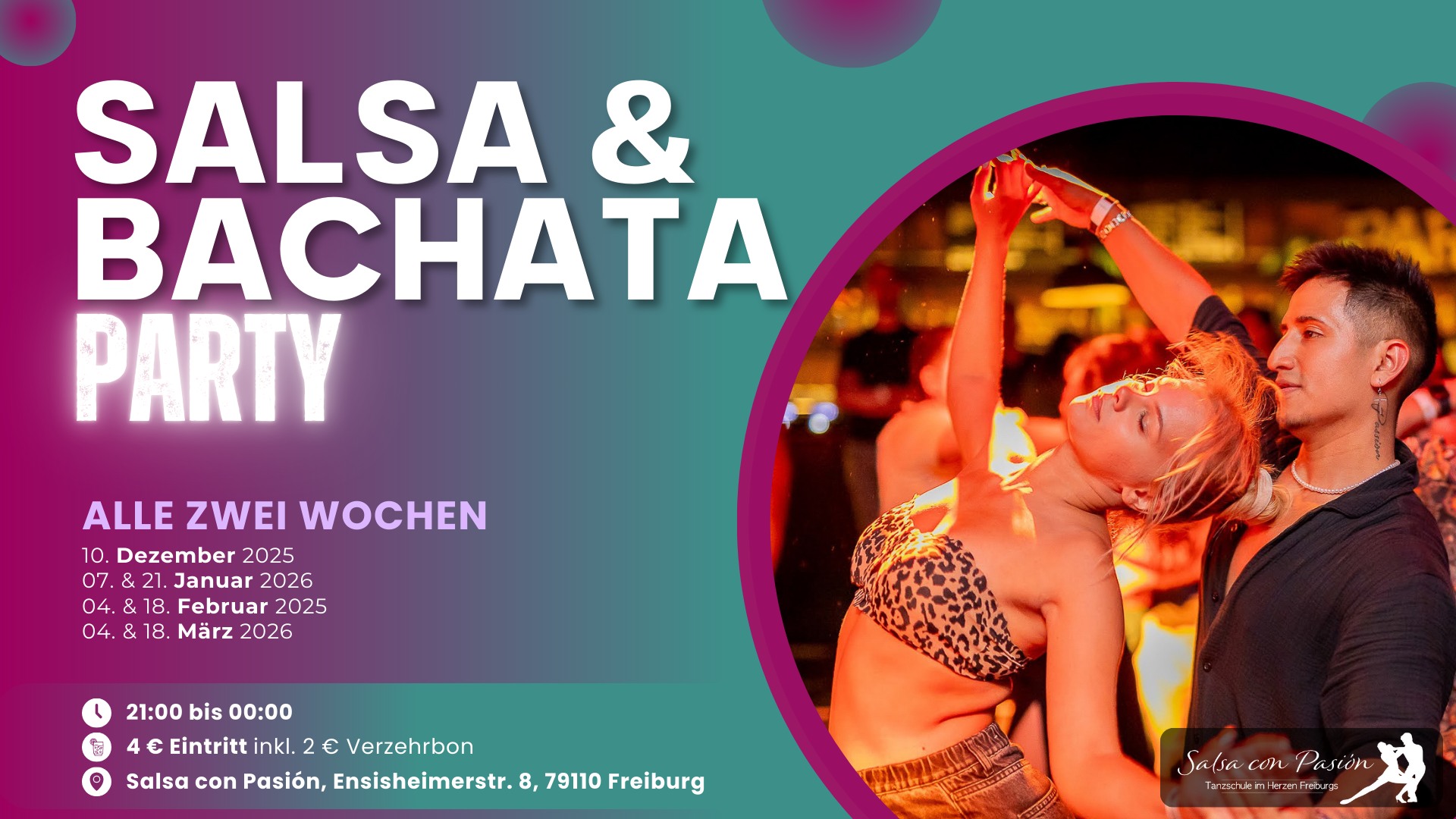 SALSA & BACHATA PARTY - Zwei Floors, gute Drinks Salsa con Pasión