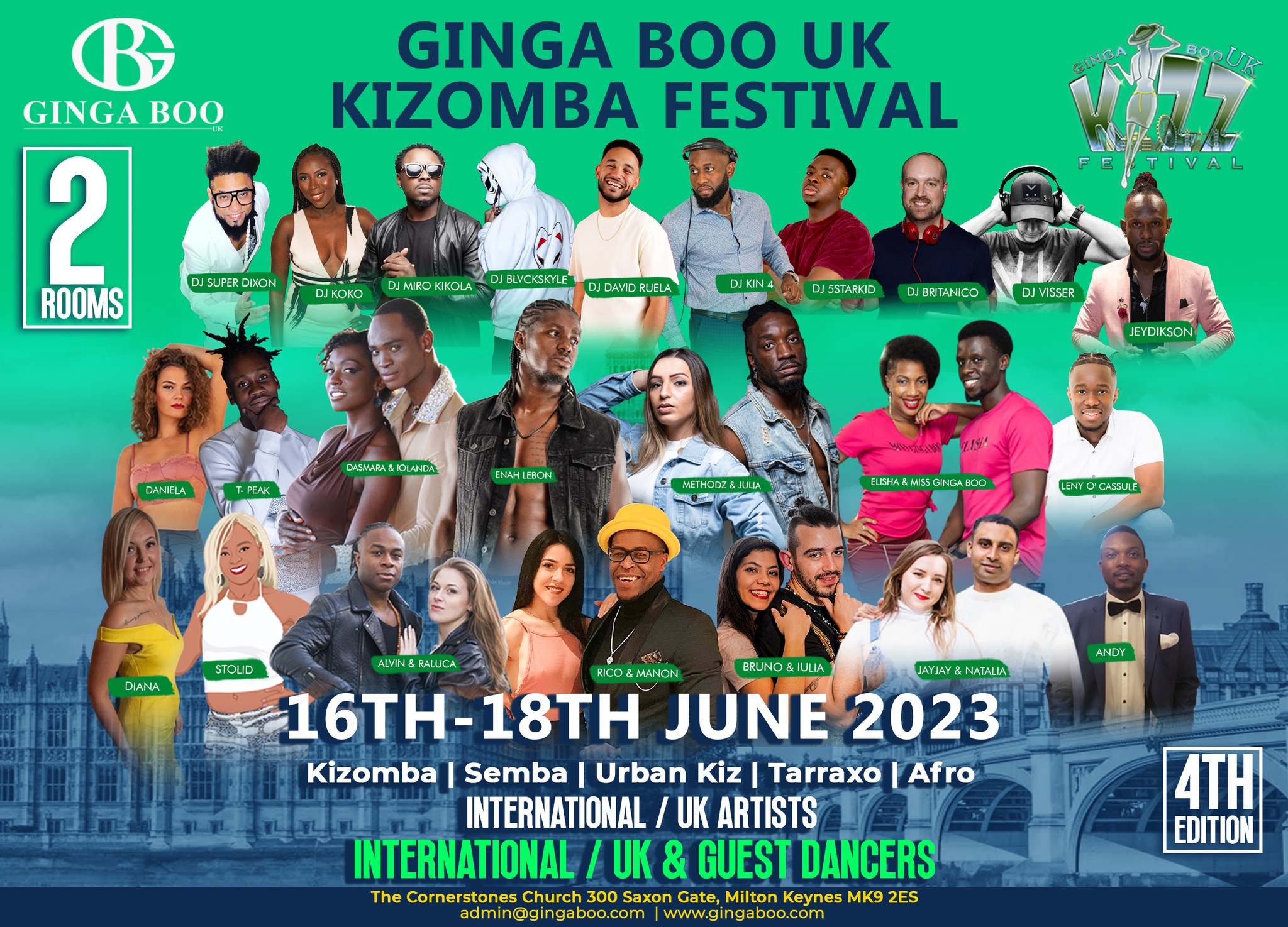 Ginga Boo UK Kizz Festival 16th - 18th June 2023
