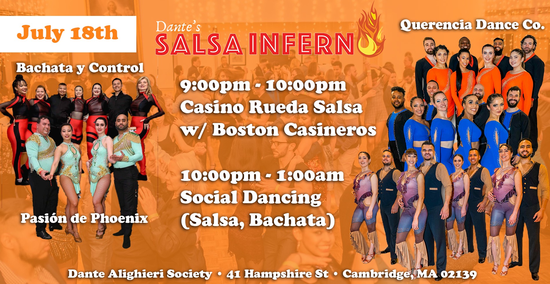 Dante's Salsa Inferno July 18th Dancer's Night Out!