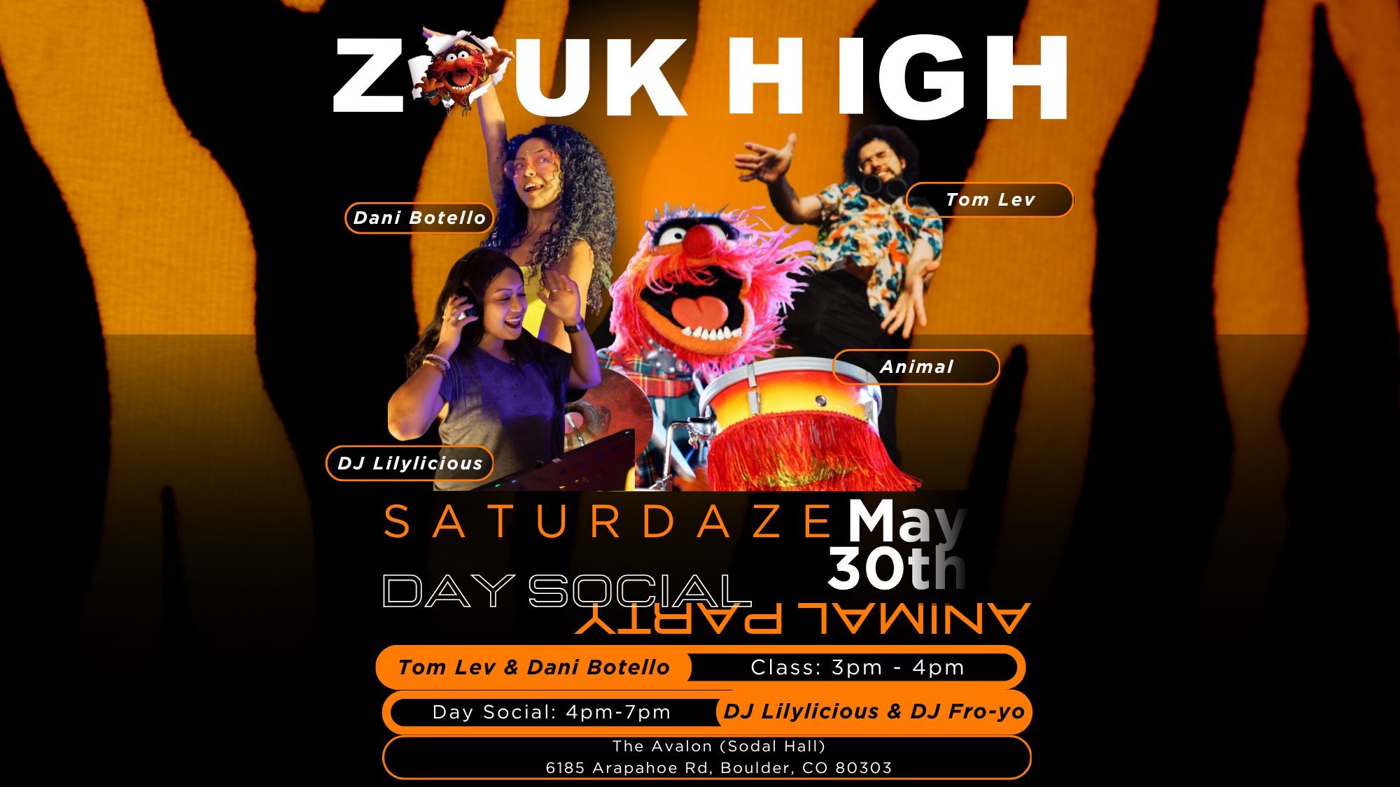 Zouk High SATURDAZE Day Social: Party Animal with DJ Froyo Tom Lev