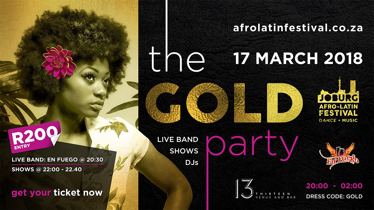 Joburg Afro-Latin Festival Saturday Party with Live Band & Shows