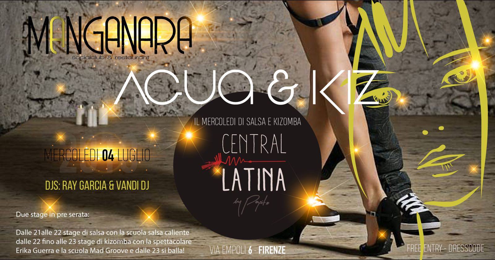 Agua & Kiz il mercoledi di salsa e kizomba al Manganara