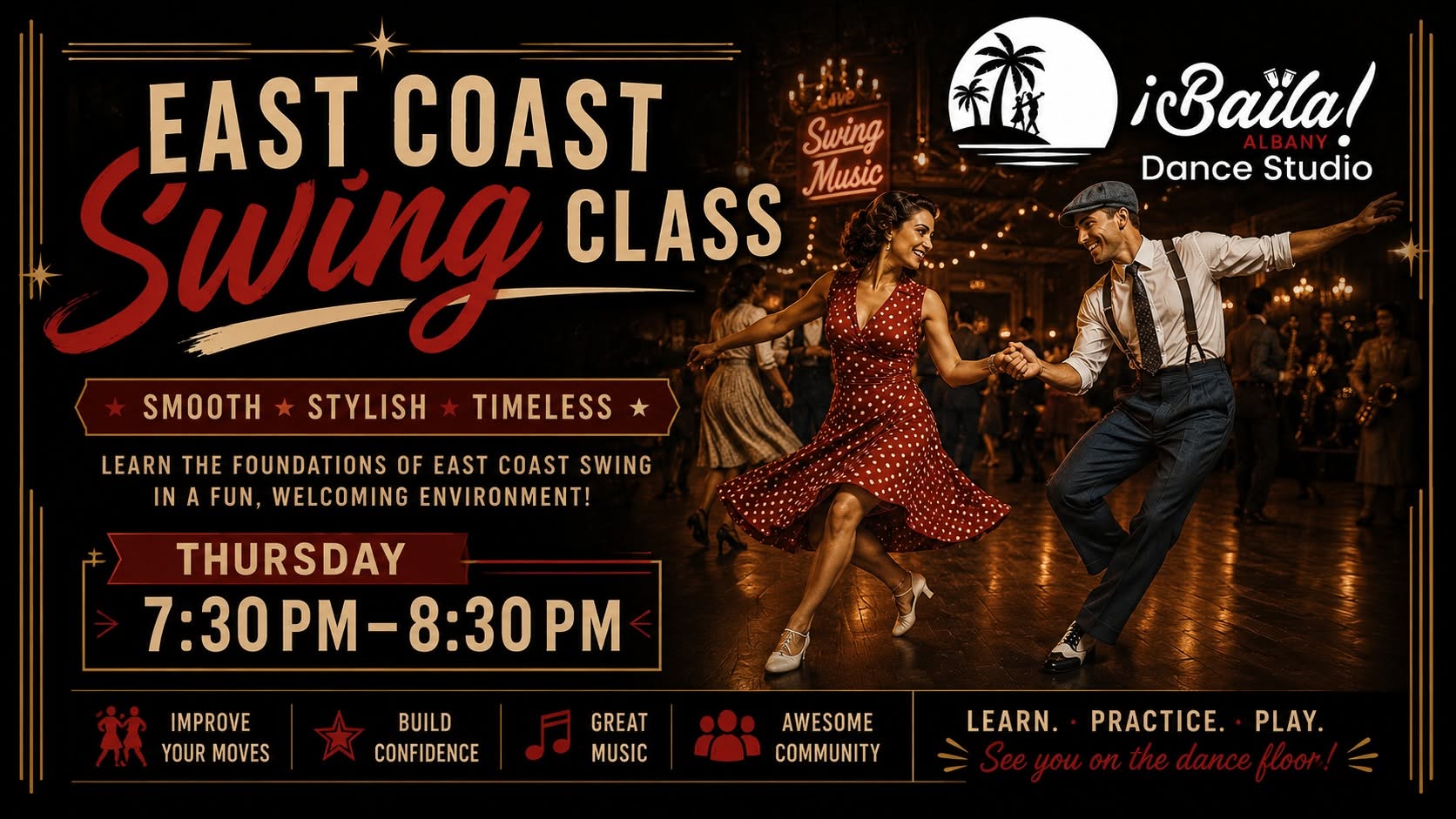 East Coast Swing Classes at Baila Albany!