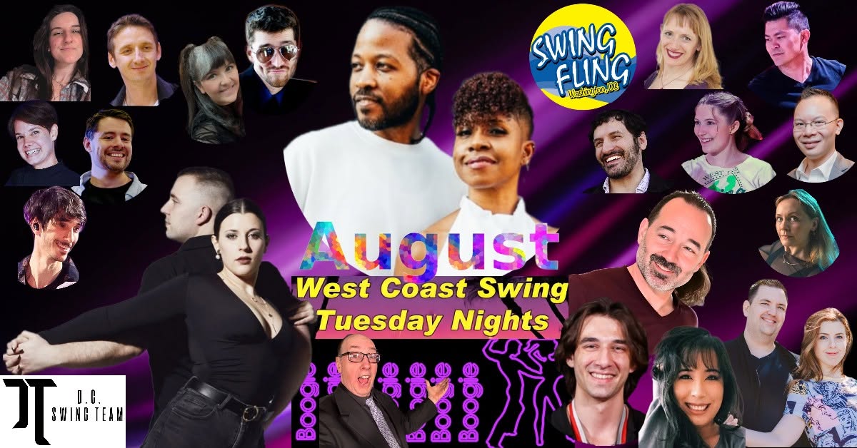 W C Swing Tuesdays AUGUST 2026 Happenings @ the Boogie in Bethesda!