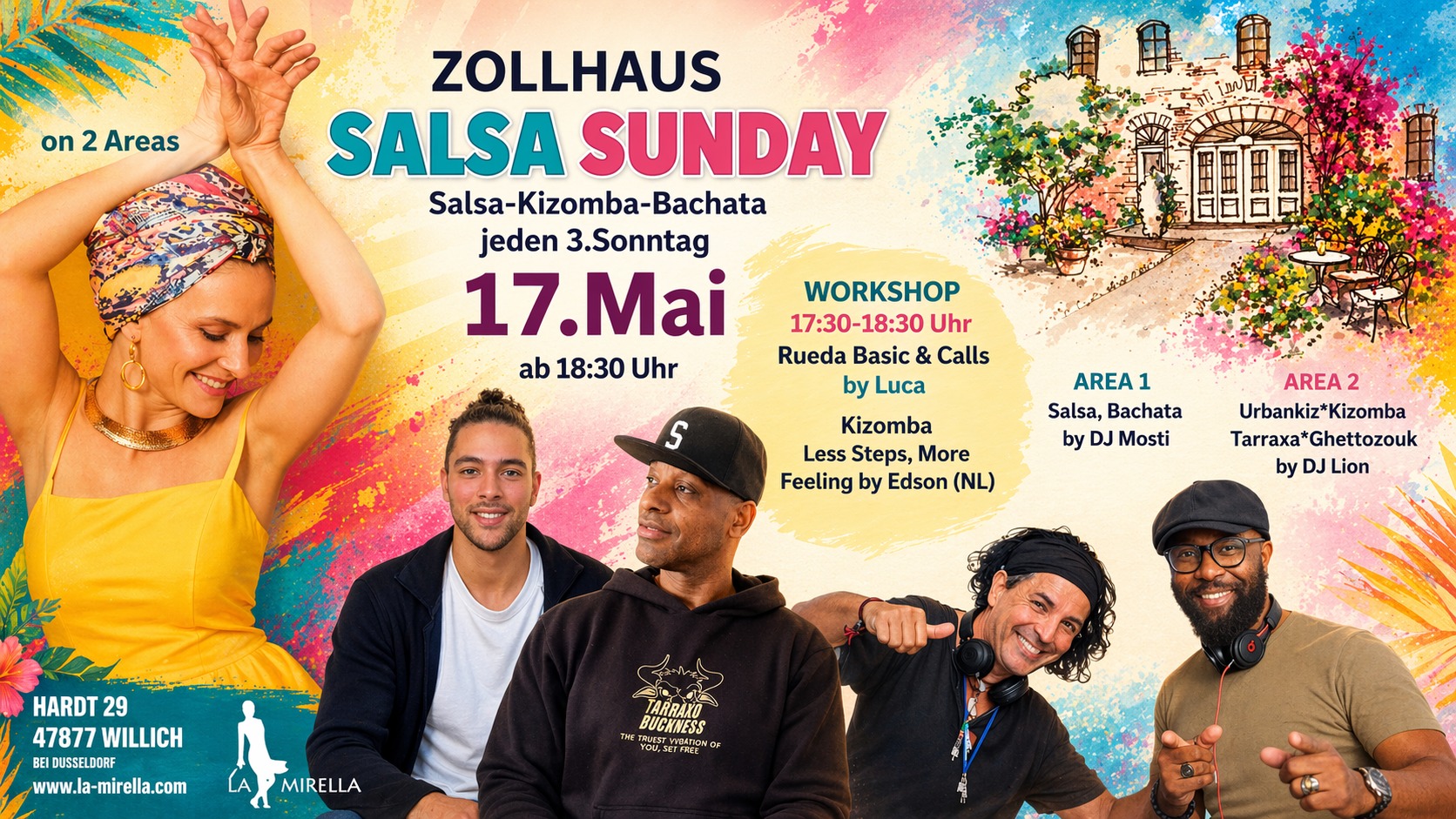 Salsa Sunday on 2 Areas 17.Mai im Zollhaus bei Düsseldorf