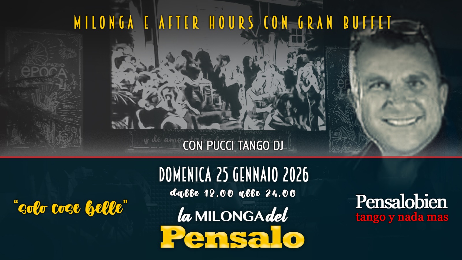 Domenica 25 gennaio dalle 18:00! Pensalo con cena a buffet