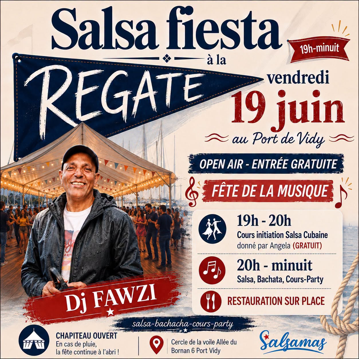 En plein air Soirée Salsa & Bachata et initiation à la Regate à côté des Pyramides