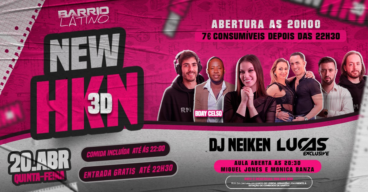 NEW HOT KIZOMBA NIGHT 3D DINNER DANCE DRINK Quinta-Feira 20 Abril
