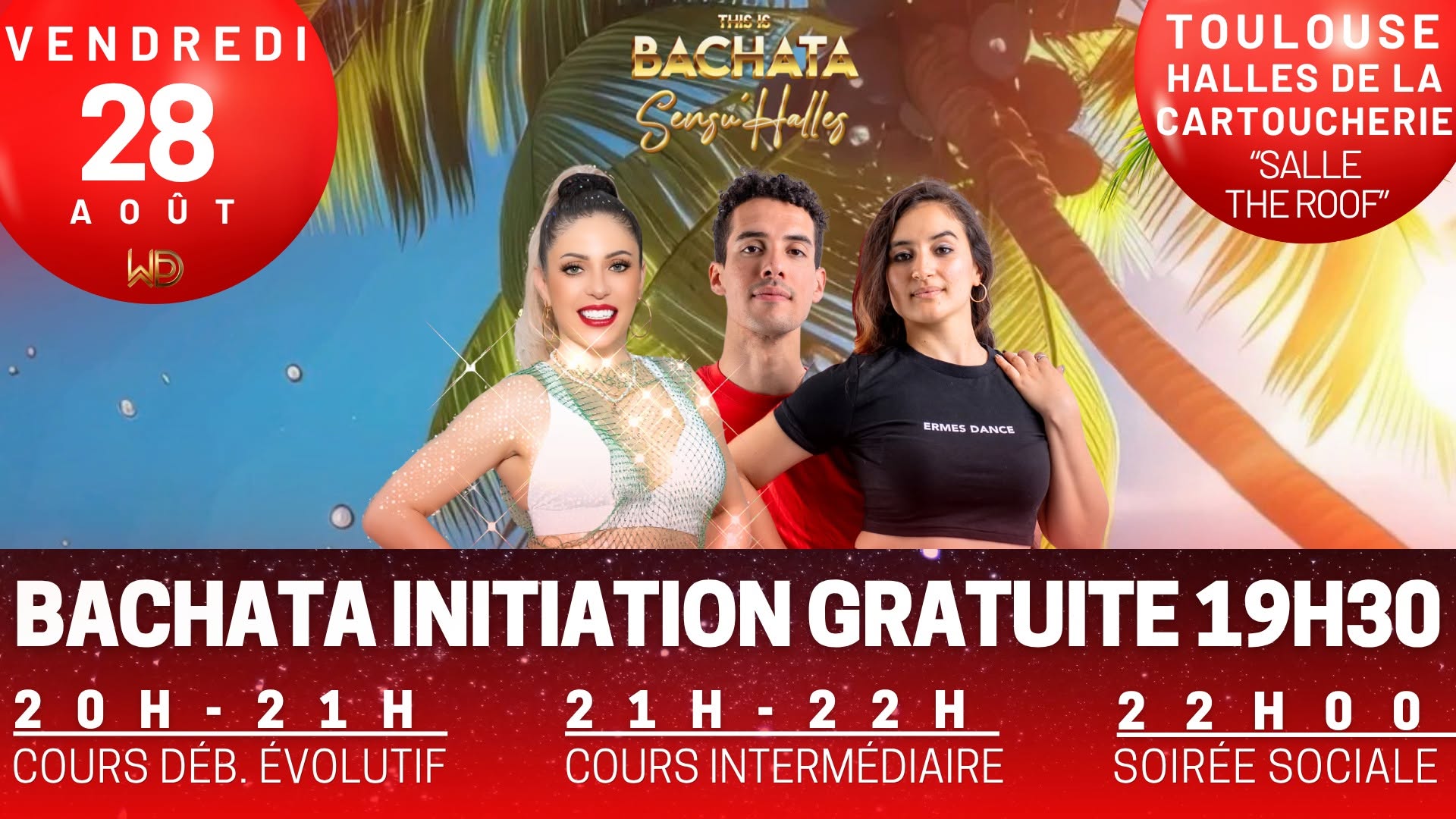 🔥BACHATA INITIATION GRATUITE 19H30 TOUS LES VENDREDI🔥🌴HALLES DE LA CARTOUCHERIE