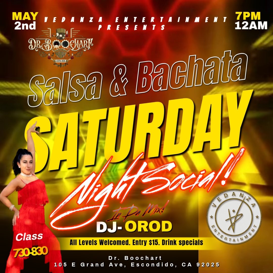 Salsa & Bachata Saturday Night Social at Dr. Boochart! 💃🕺