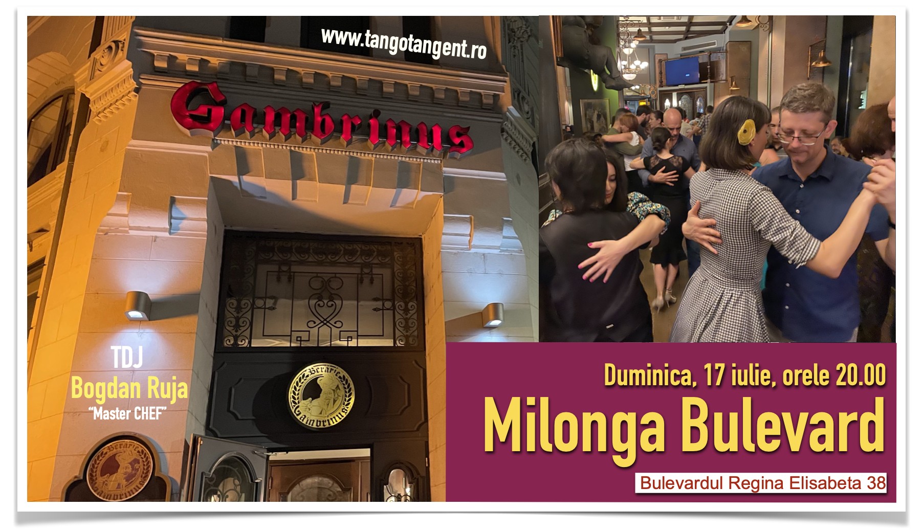 Milonga Bulevard la Gambrinus, duminica asta de la 8 pm
