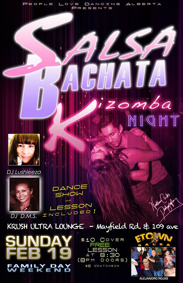Salsa Bachata Night at Krush Ultralounge! Long Weekend Sunday! $10