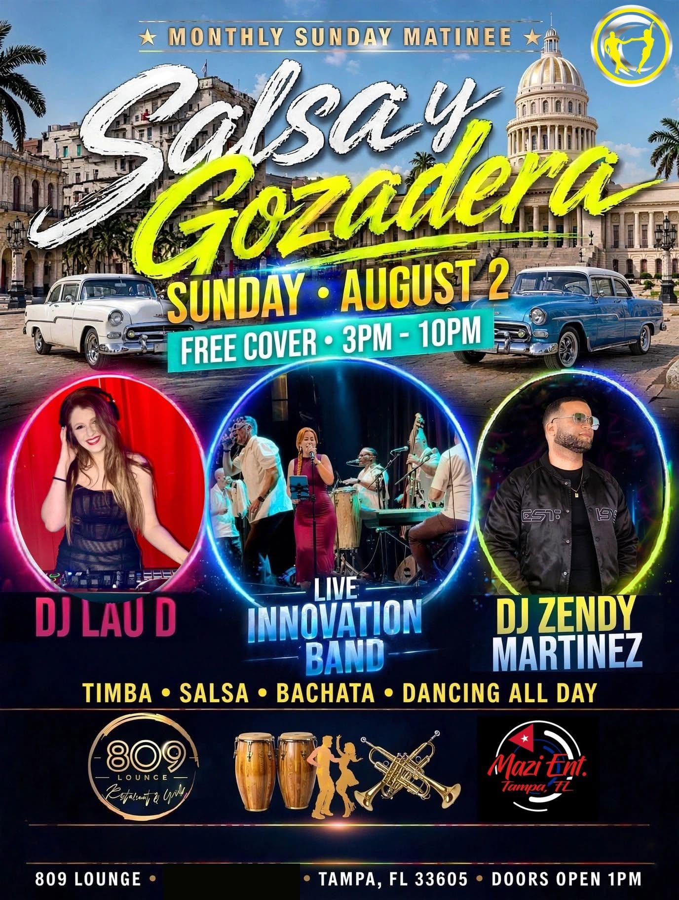 Salsa & Gozadera Sunday @ 809 Lounge Tampa
