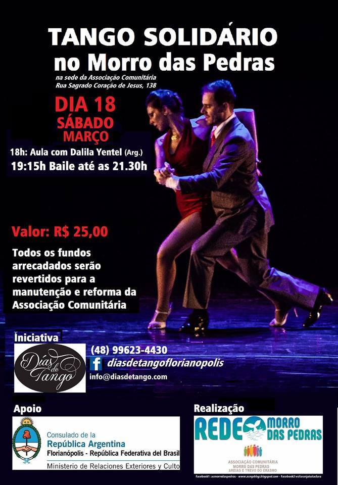 Tango solidário no Morro das Pedras