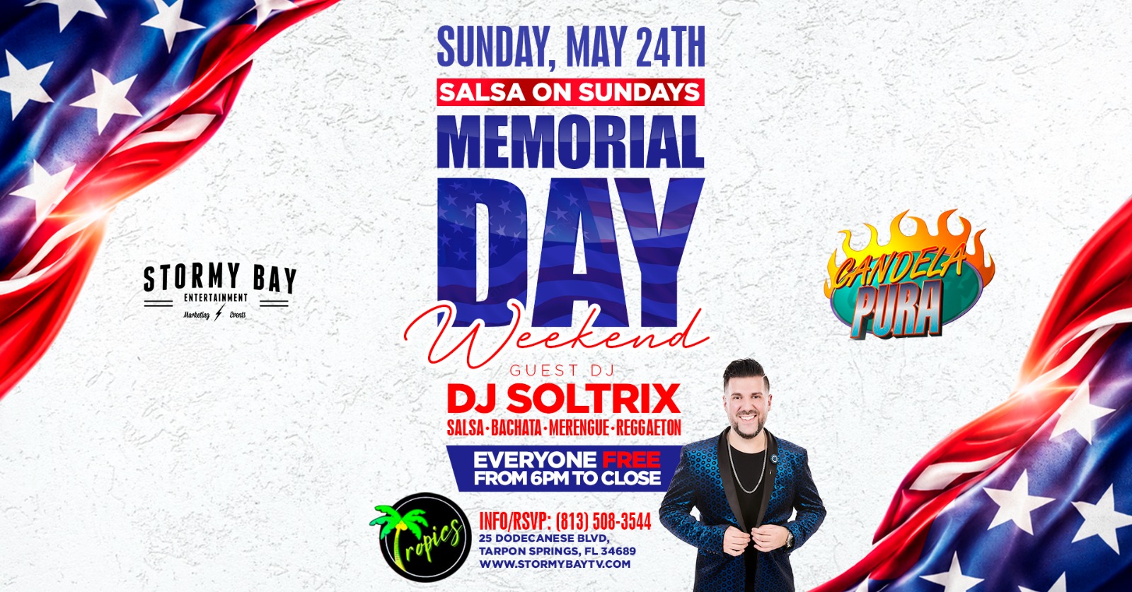 Salsa on Sundays at Tropics on the Sponge Docks Memorial Day Weekend