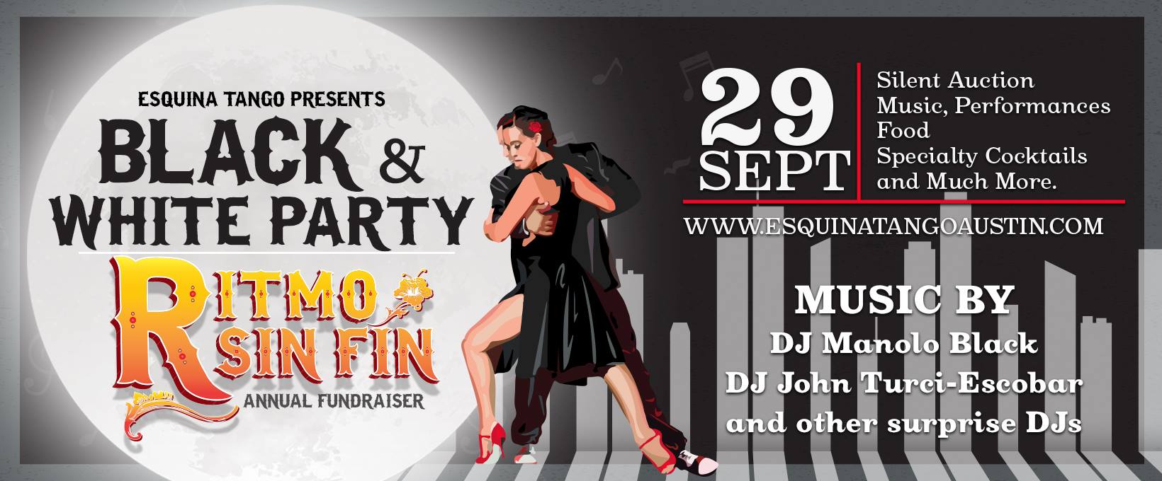 Ritmo Sin Fin: Esquina Annual Fundraiser "Black & White Party"
