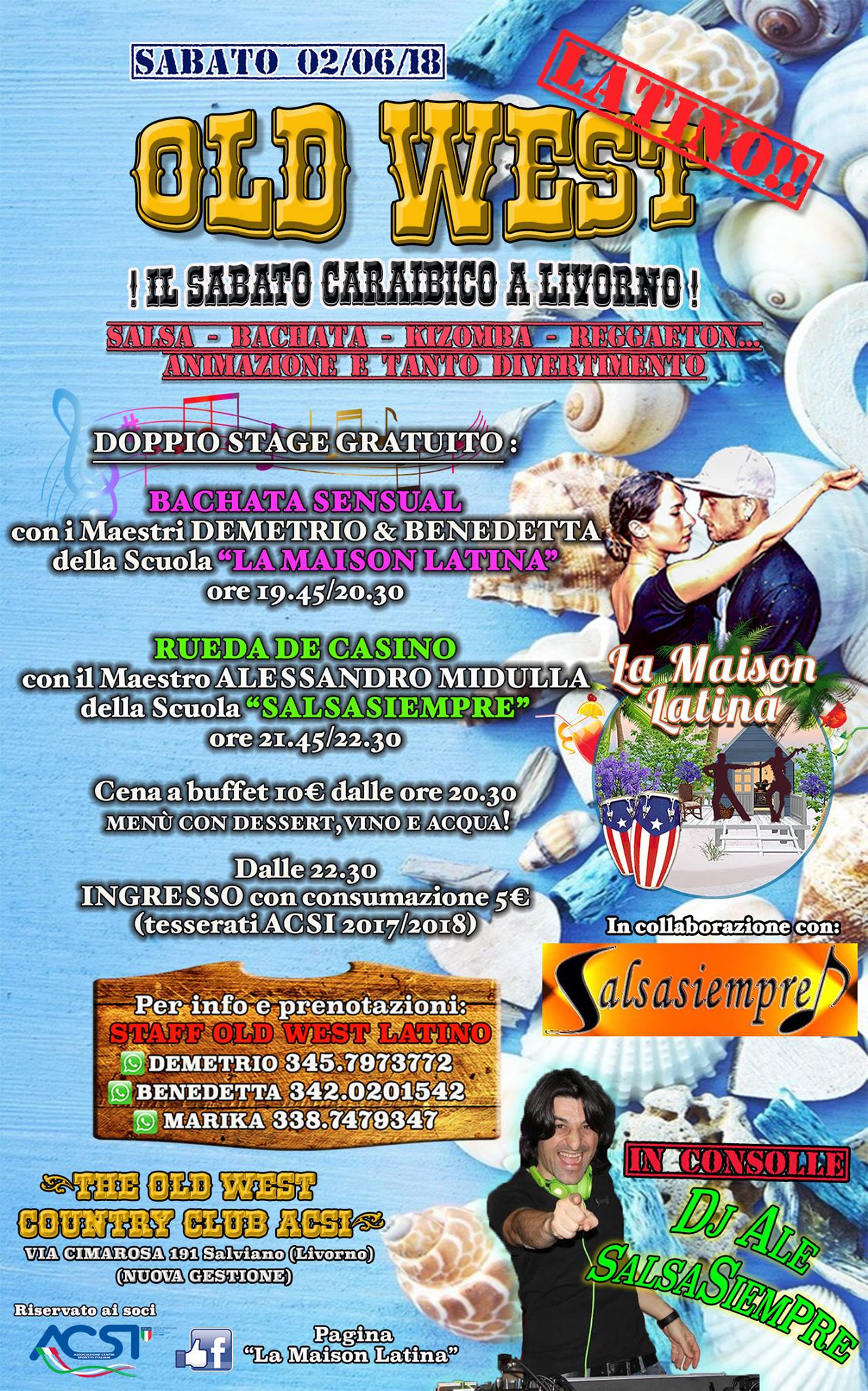 Sabato Caraibico con Doppio Stage Gratuito: Old West Latino !