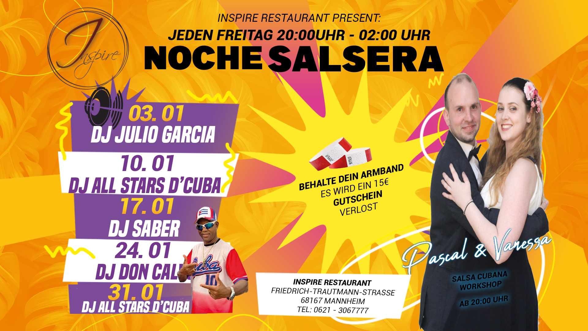 31 01 NOCHE SALSERA @INSPIRE JEDEN FREITAG MANNHEIM