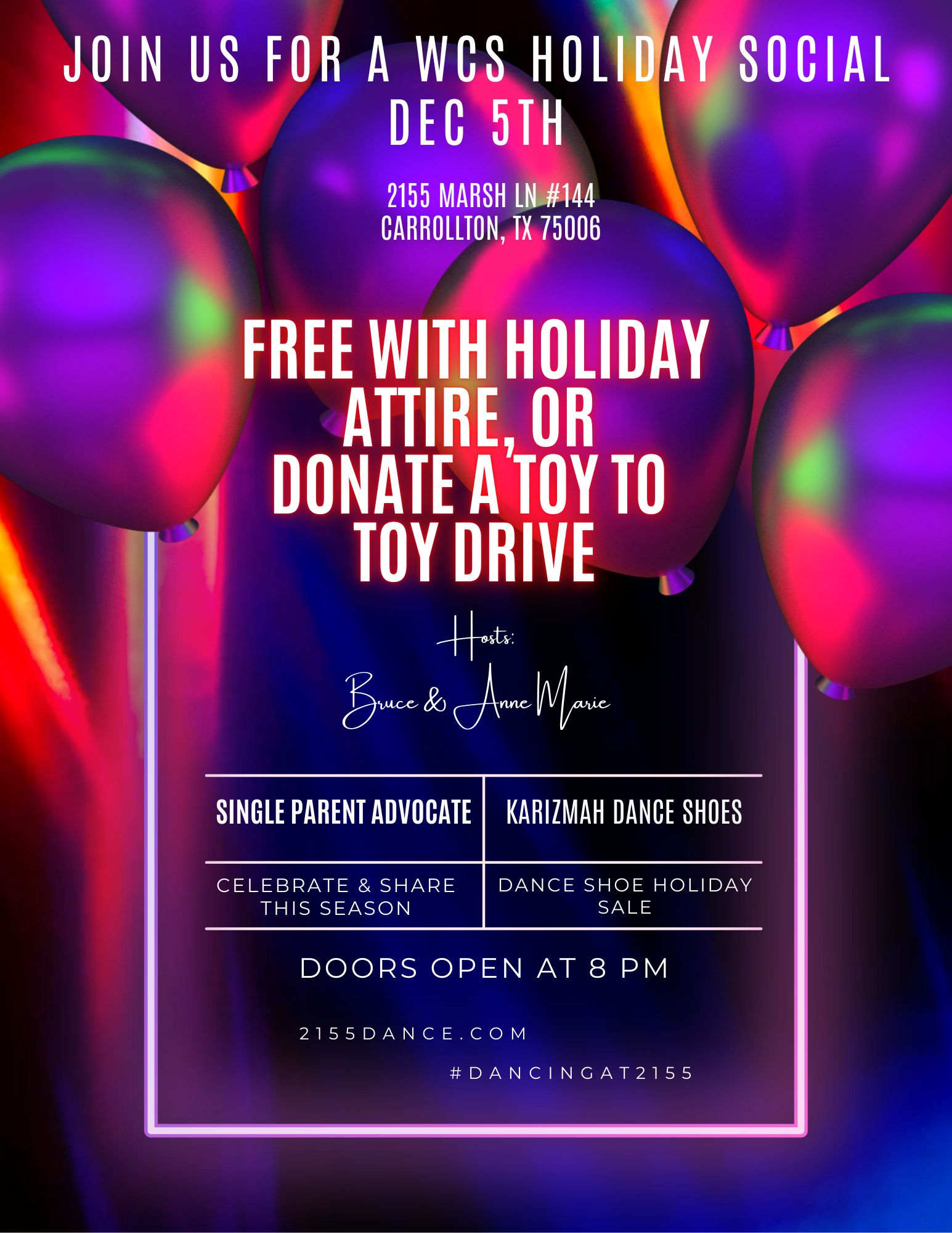 FREE Holiday Cheer WCS Social(toy donation requested)