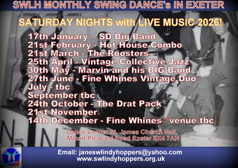 Swing Dances in Exeter - LIVE MUSIC!