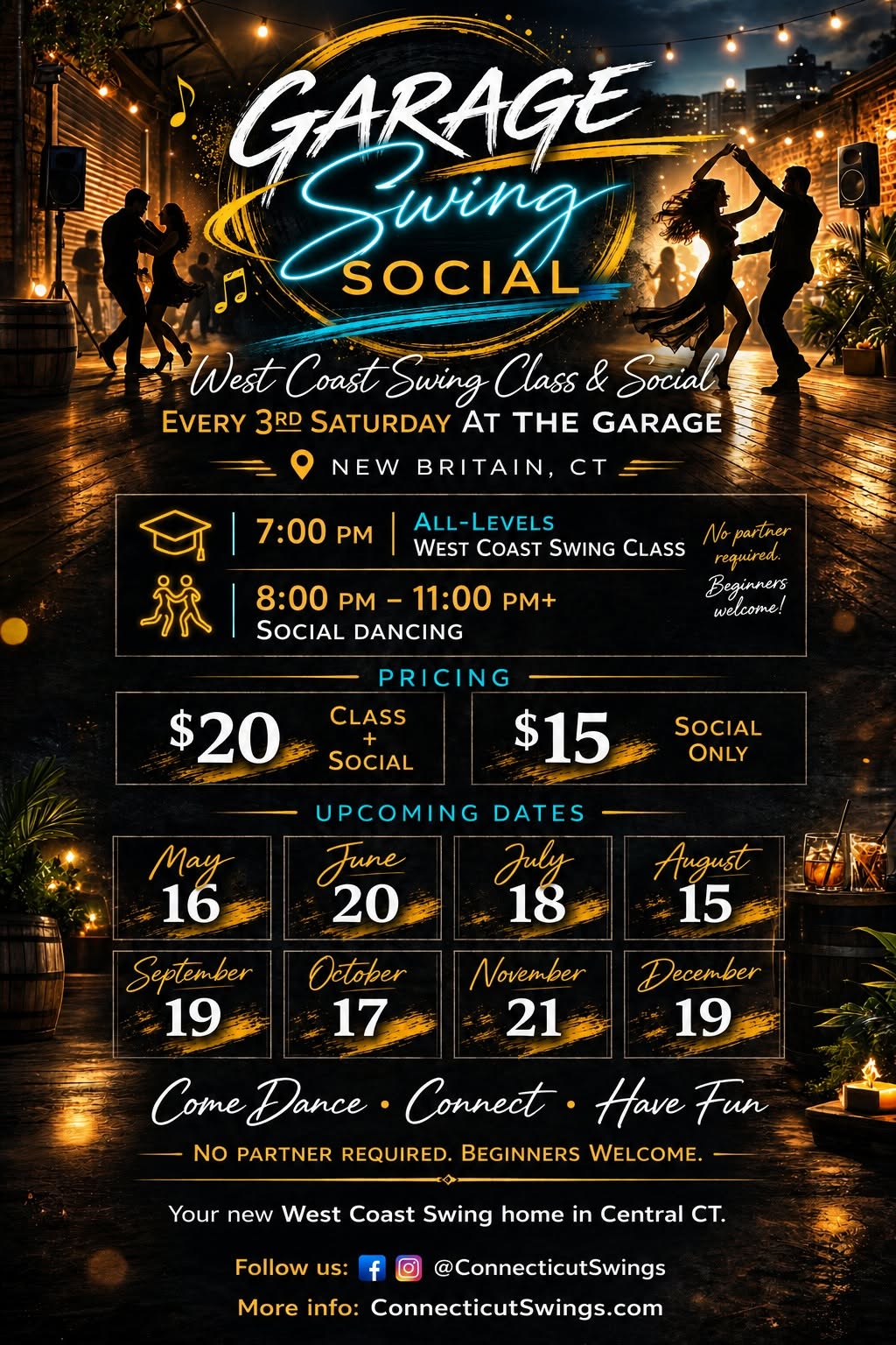 The Garage Swing Social (Monthly WCS 3rd Saturdays)