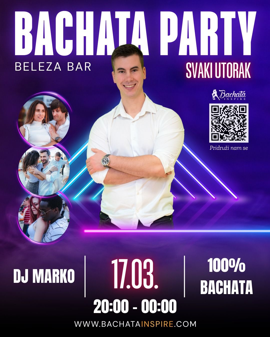 ‼️💯 Bachata Party ČETVRTAK 💜 12.03. Beleza Bar