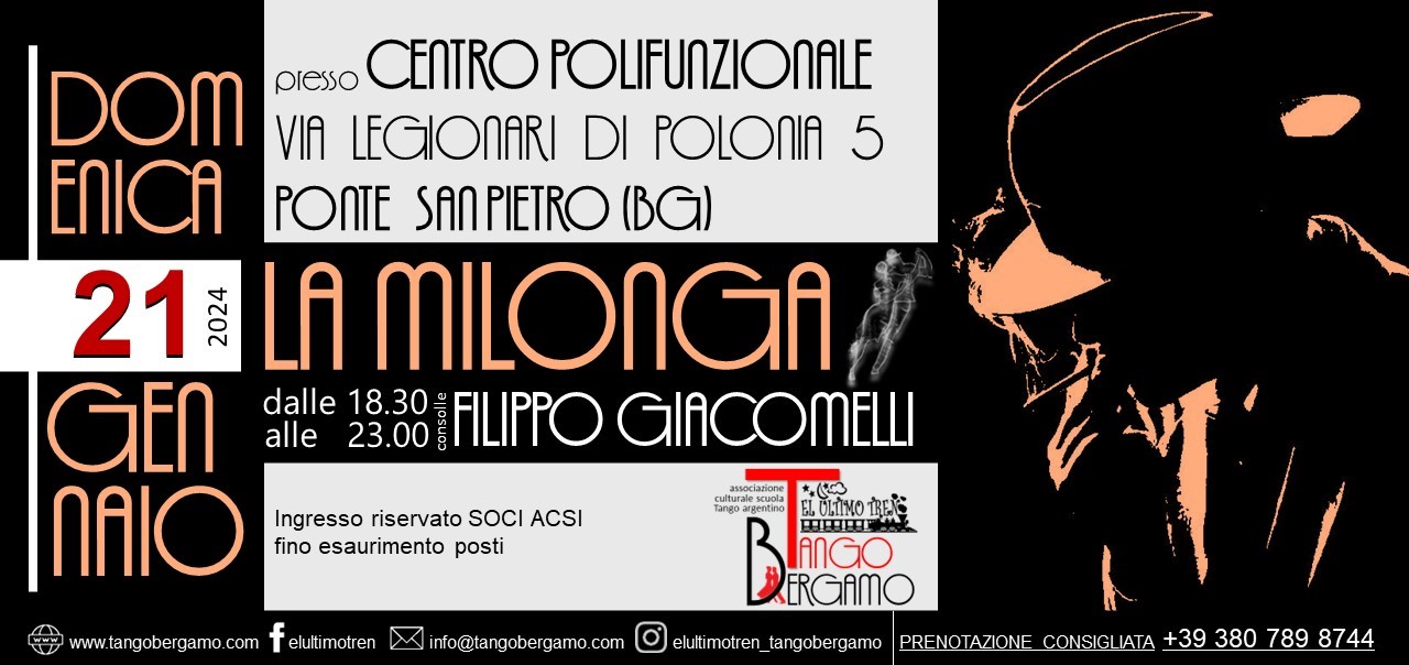 La Milonga del Tren (โ ๏ธsiamo a Ponte San Pietroโ ๏ธ) - in consolle Filippo Giacomelli!