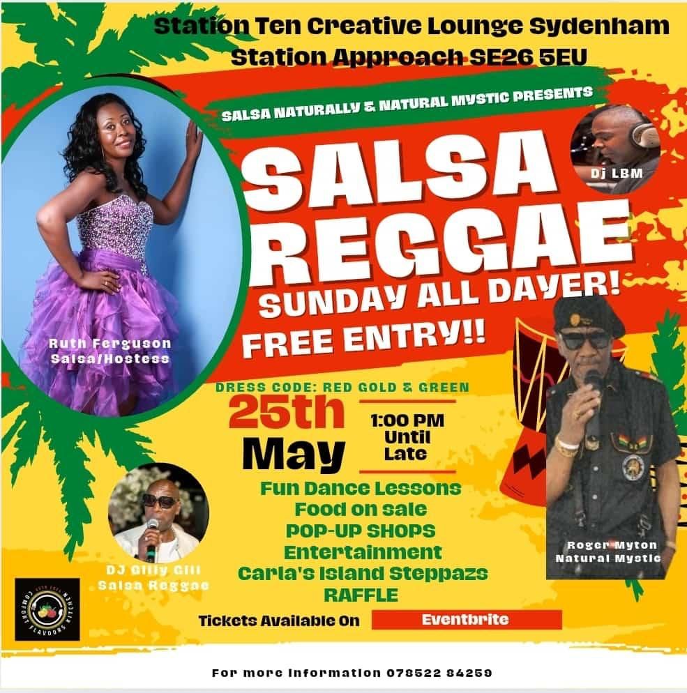 Salsa Reggae Red Gold & Green Sunday Brunch All dayer