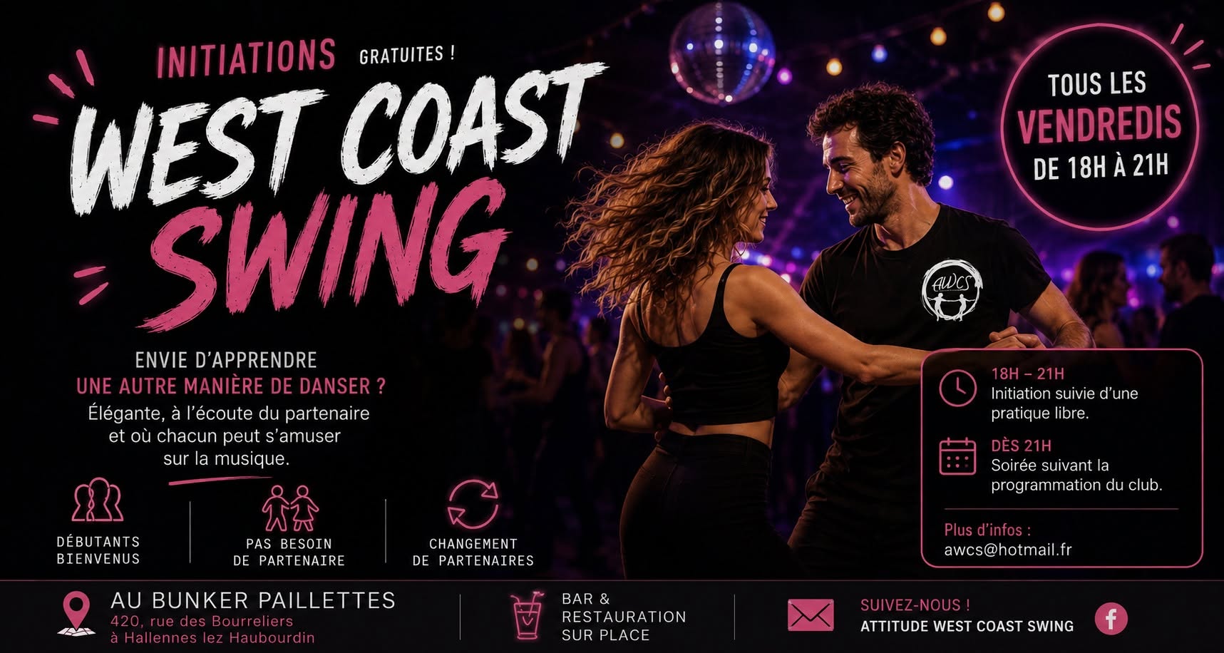 🪩 WEST COAST SWING🪩18 à 21h. GRATUIT