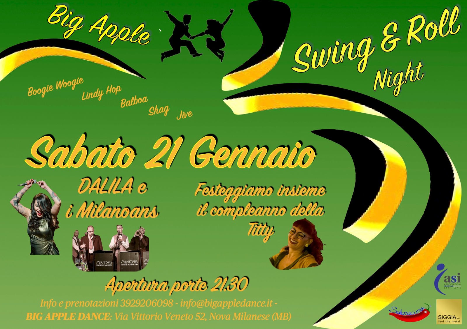 Swing & Roll Party Night - Dalila e i Milanoans - Compleanno della Titty -resident DJ Ivan Jive