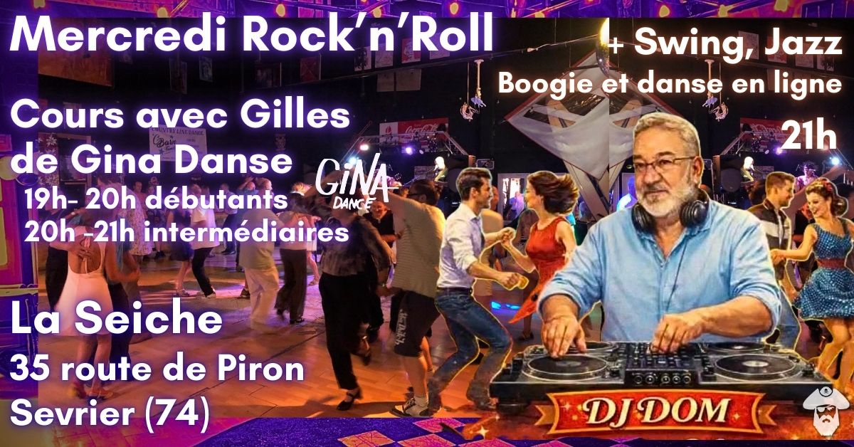 🕺Soirée Rock'n'roll, Swing, Jazz et Cie avec Gilles (Gina Dance ) et Dj Dom