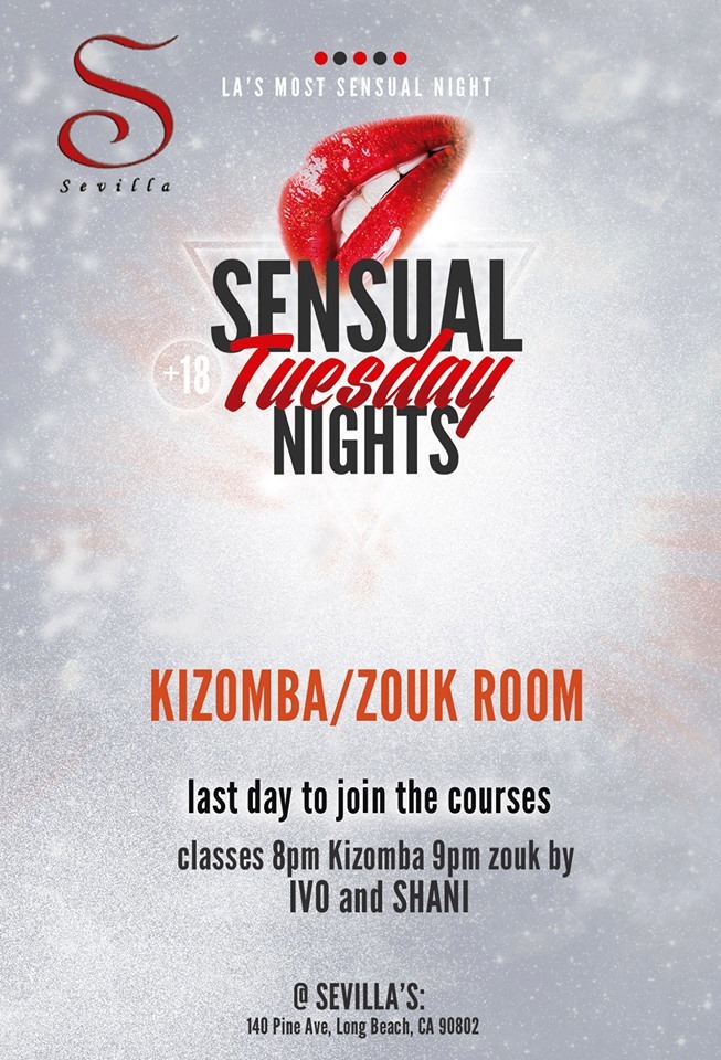 Sensual Tuesday- Zouk and Kizomba New 6 week Course! Week 3
