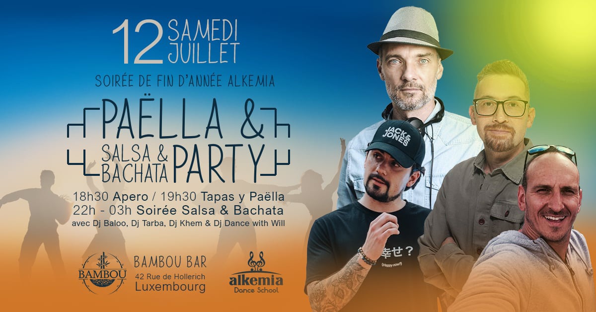 Alkemia's End of Season Dinner & Salsa Bachata Party with Dj Balou, Dance with Will, Bastien & Khem