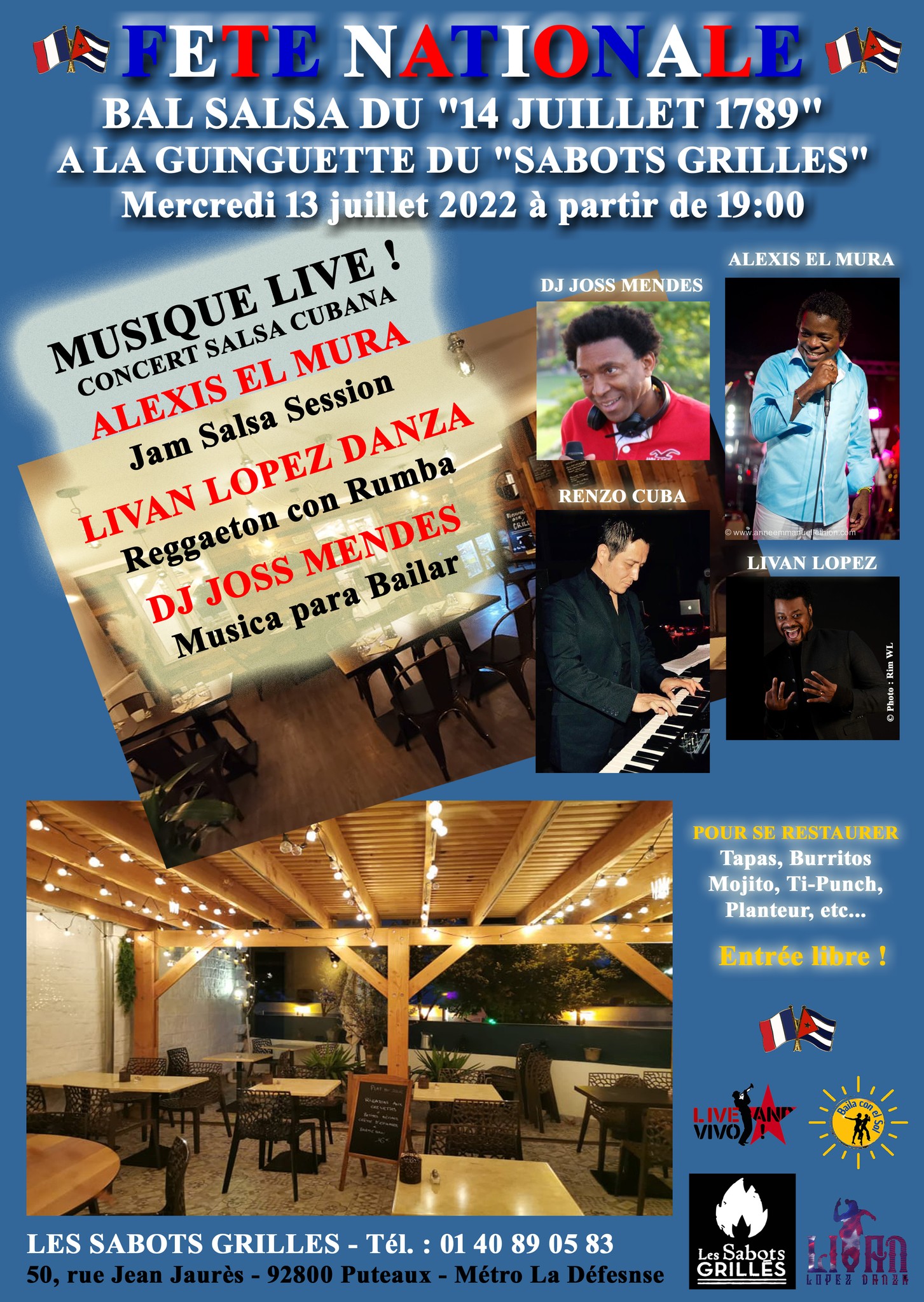 FETE NATIONALE : BAL SALSA DU "14 JUILLET 1789" AU "SABOTS GRILLES"