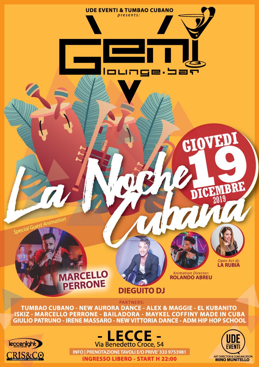 La Noche Cubana - Giovedi Latino al Gemì di Lecce - UDE Eventi