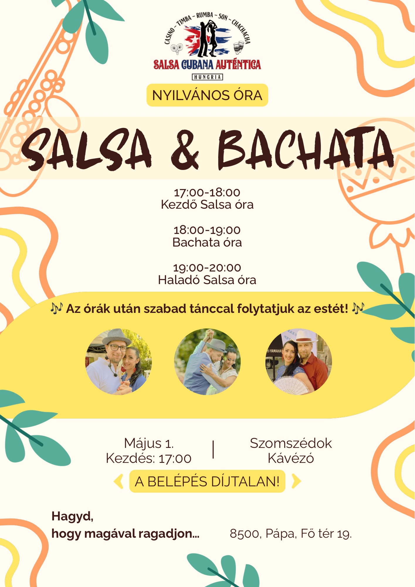 NYILVÁNOS SALSA & BACHATA ÓRA 2️⃣ MÁJUS 1. PÉNTEK