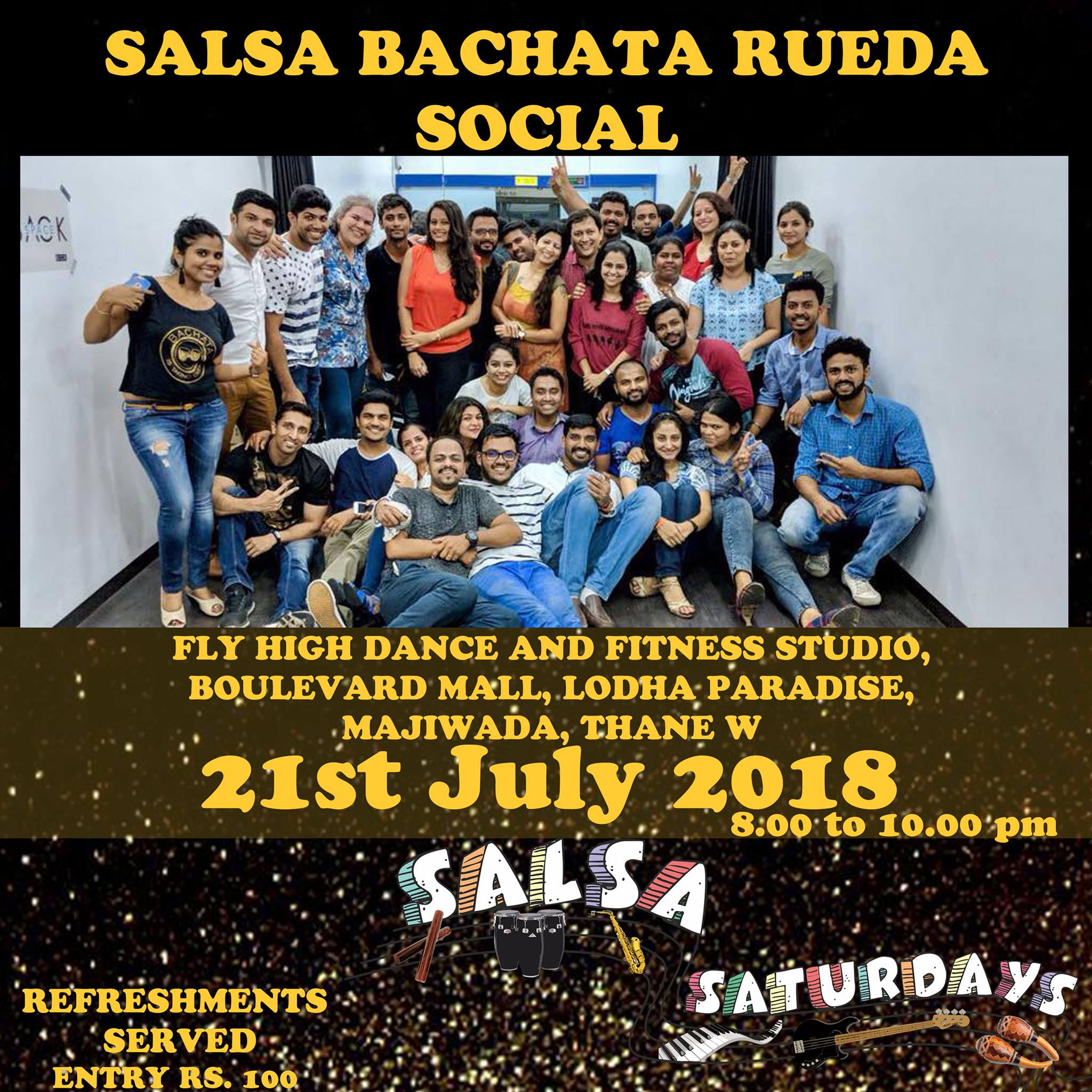 Salsa Saturdays' Black & Gold