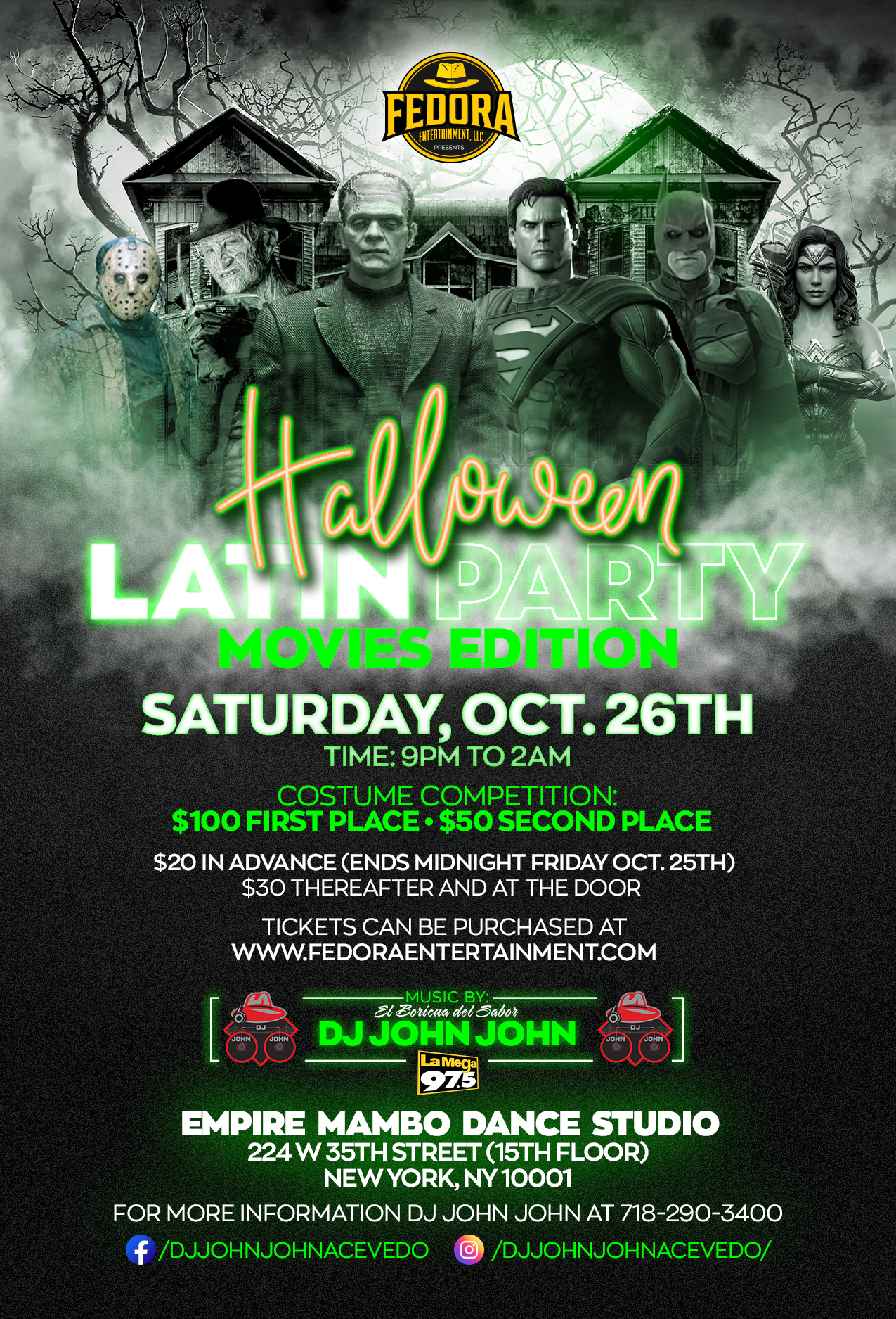 The Legendary HALLOWEEN LATIN PARTY "MOVIES EDITION"