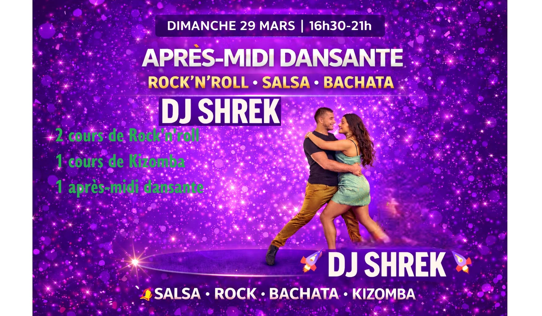 🎊Cours de rock et kizomba - Dimanche