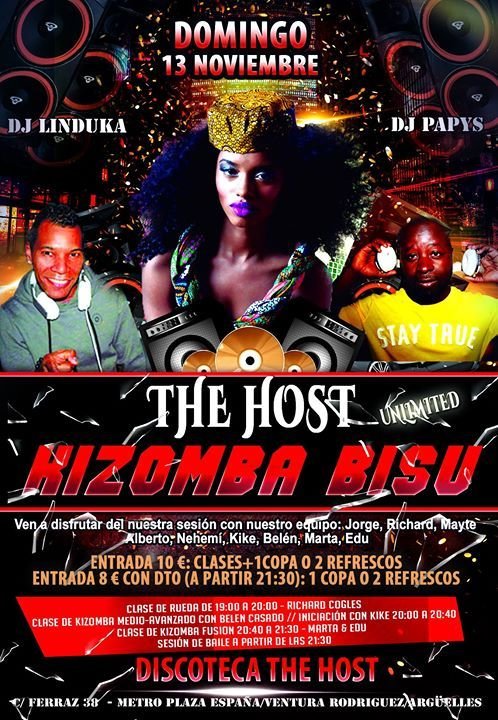★The Host Kizomba Bisú★ Domingo 13 de Noviembre de 2016