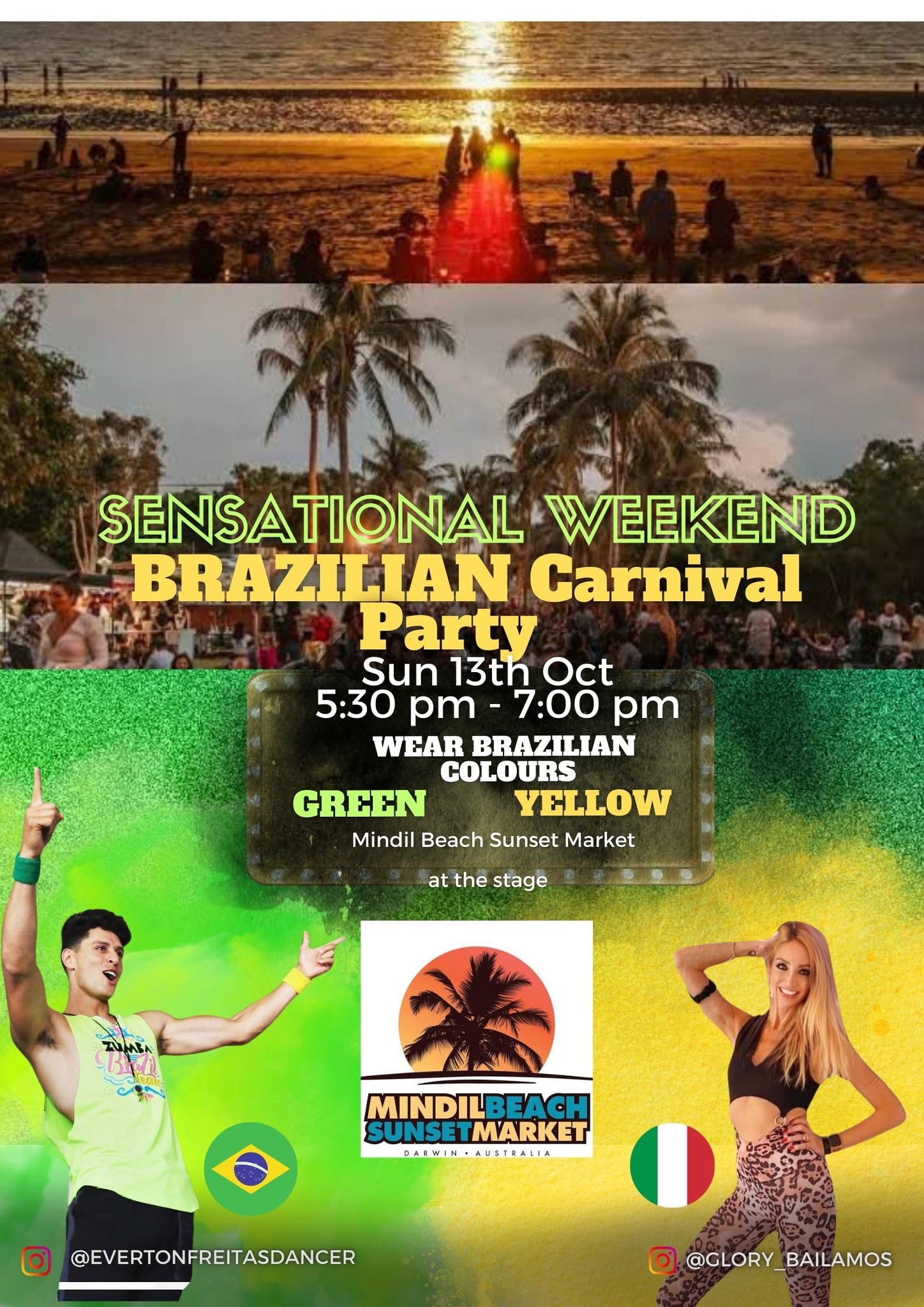 Brazilian Carnival dance at Mindil Beach Sunset π
market