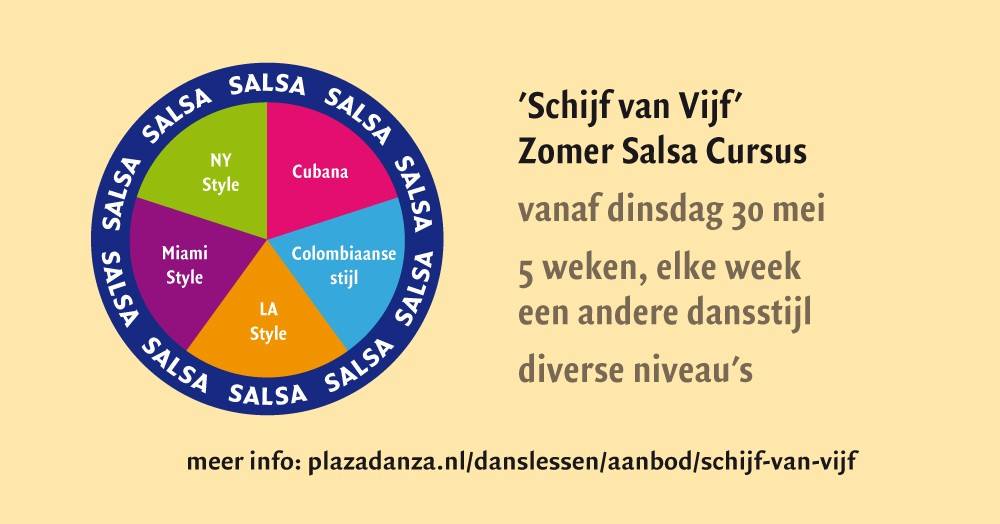 V.a. 30 5: 'Schijf van Vijf' Zomer Salsa Cursus