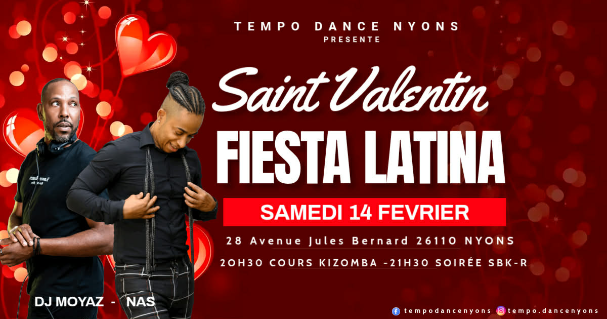FIESTA LATINA SPECIALE SAINT VALENTIN SAMEDI 14 FEVRIER