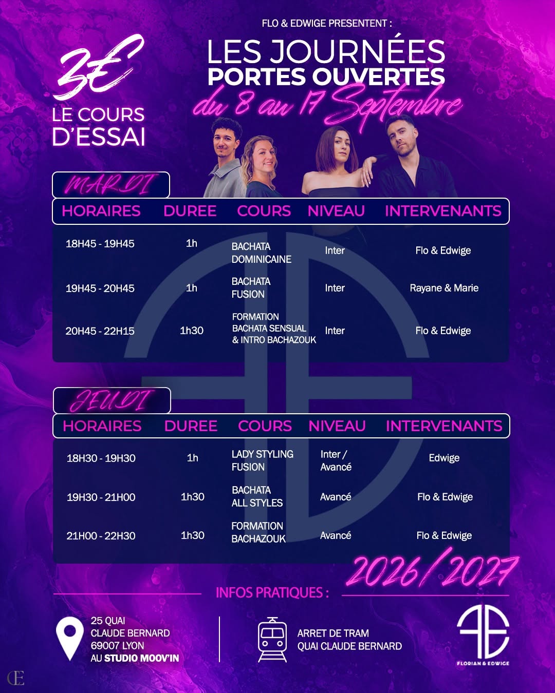 Portes Ouvertes Bachata à Lyon Rentrée 2026 2027