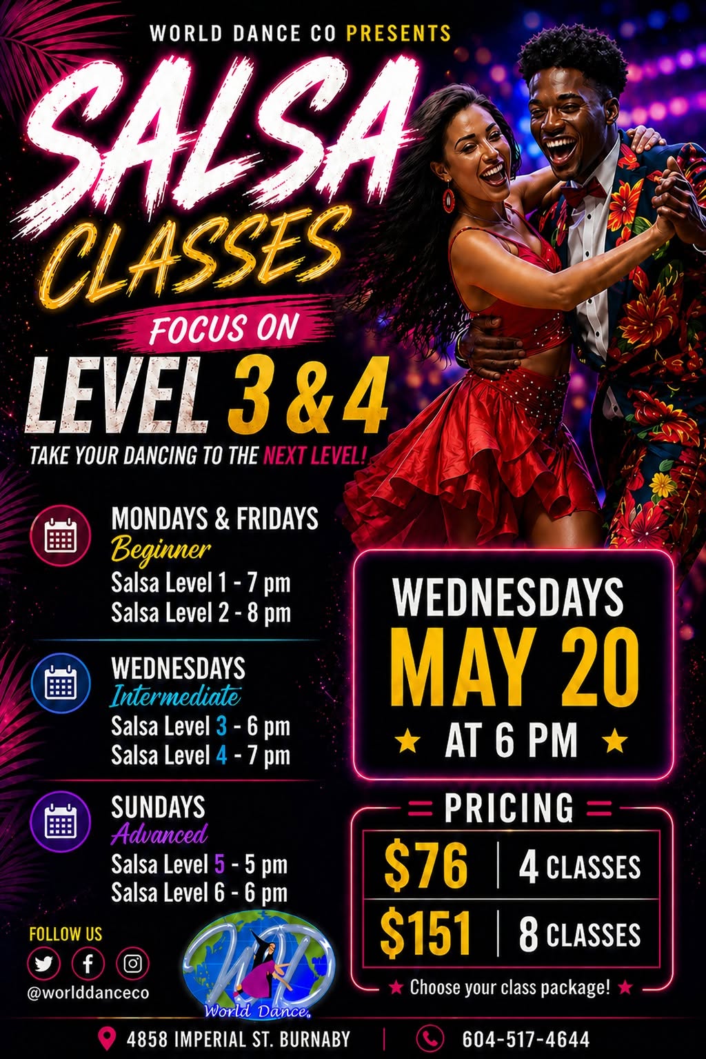 Salsa Level 3 & 4 restarts in May 20!