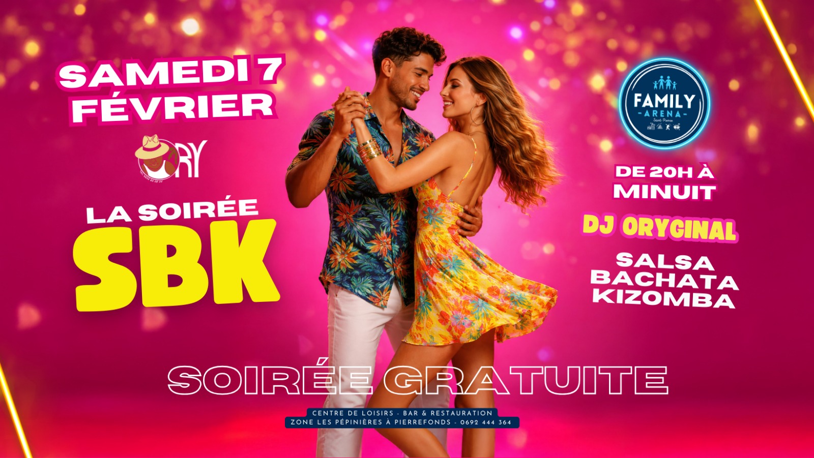 💥Soirée SBK💥FAMILY ARENA💥Sam 7 Fev⭐️DJ ORYGINAL⭐️20h-00h✅Entrée LIBRE
