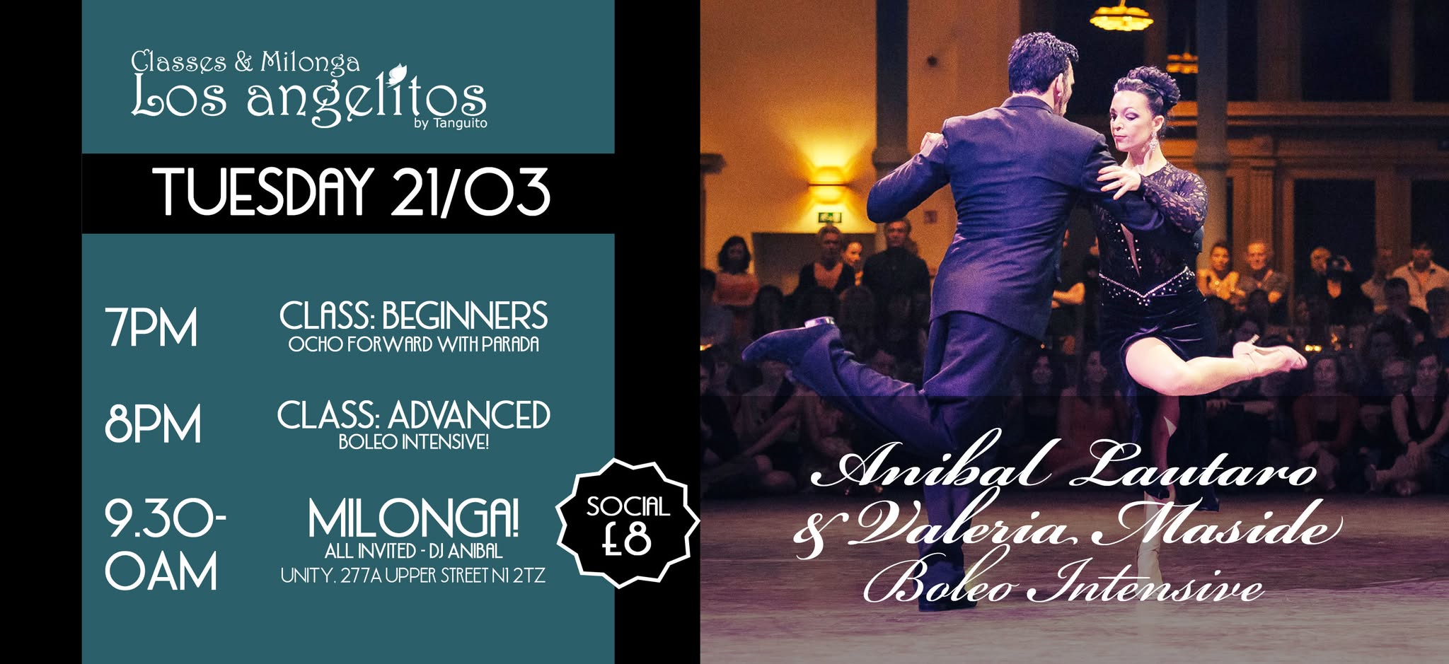 Anibal Lautaro & Valeria Maside BOLEO workshop and milonga