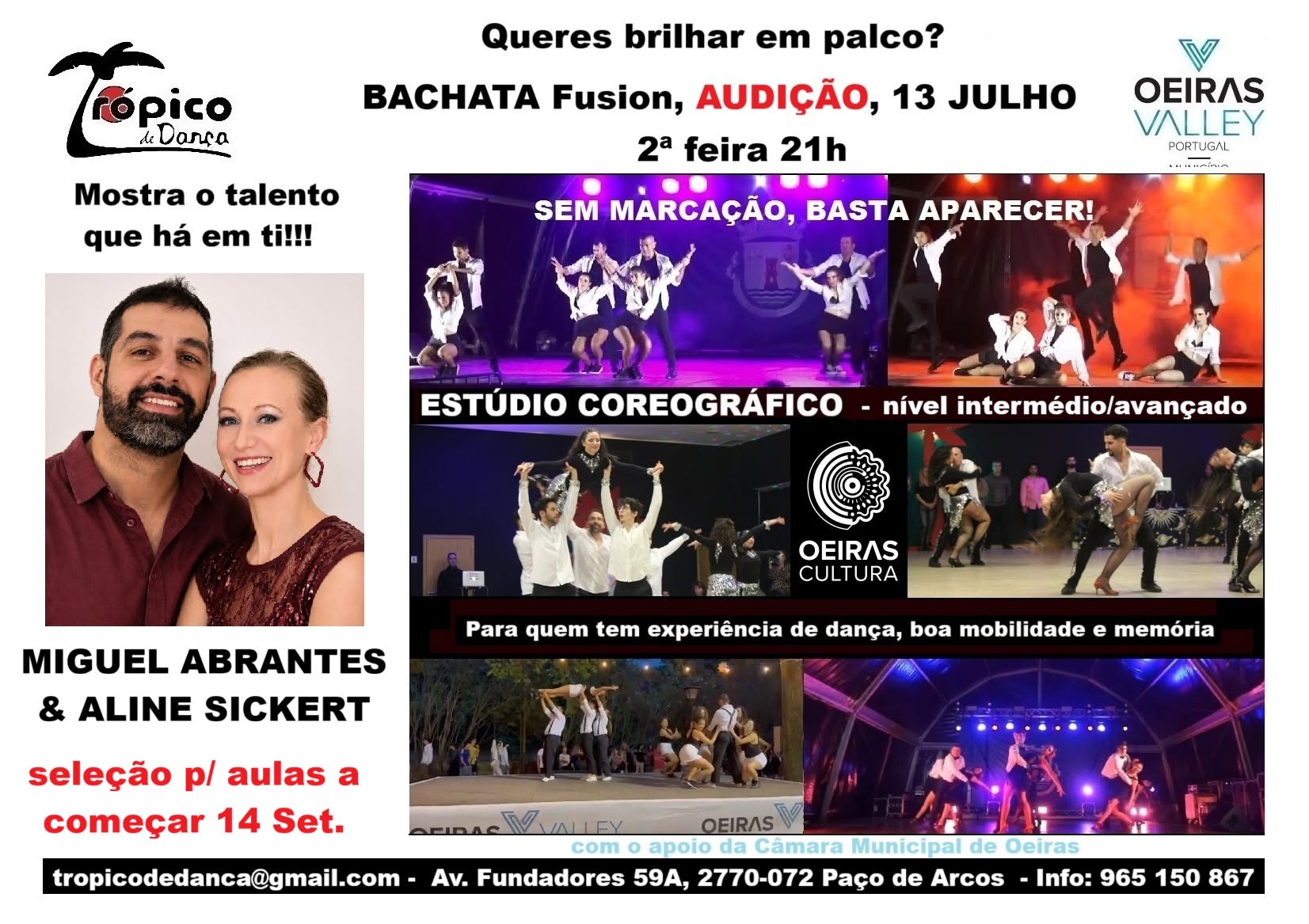 Audição BACHATA: gostas de palco e pensas ter talento? Aparece!